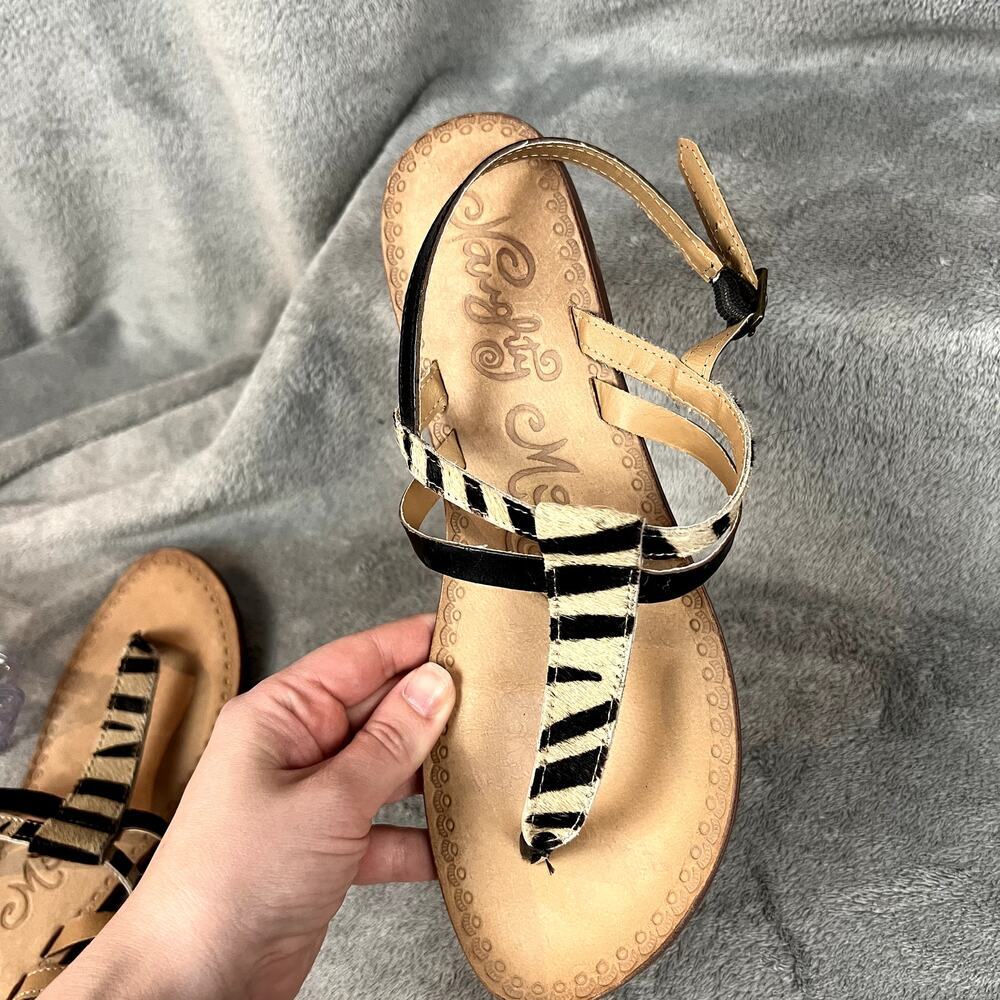 Naughty Monkey Zebra Print Gemma Flat Sandals Womens 8 Animal Print - Picture 7 of 8